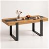 Songvas Tavolo da pranzo, 160 x 80 x 75 cm, rettangolare, per 6-8 persone, adatto per sala da pranzo, cucina, soggiorno, sala riunioni, truciolato da 15 mm, gambe stabili/piano del tavolo (venature rovere
