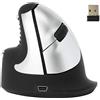 Merkloos Mouse verticale - Wireless - Per mancini sinistri - Medio (mano 165-185 mm) - Nero - Previene dolore al polso