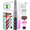 VKOMO Fresa per Unghie Professionale, Sicuro, 11 in 1 Portatile kit Manicure e Pedicure Elettrico tipo USB, Velocità Regolabile, Trapano Chiodo per Casa e Salone con Set Strumenti di Lucidatura