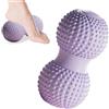 KYSUN Doppia Palla Massaggio Palline a Riccio Rullo Massaggio Piedi per Riflessologia, Palline Massaggio Rulli Fascite, Palla Massaggio Piedi, Massaggi dei Punti Trigger, Recupero Muscolare (Viola)