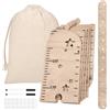 MAIGIEE Metro da Parete per Bambini in Legno Rimovibile 40-180 cm | Metro Altezza Bambini da Parete,Nastro Adesivo e Sacchetti Di Tela,Decorazione Murale,Vivaio,Senza Foratura