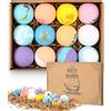 SOBEAU 12 pezzi di bombe da bagno naturali e biologiche,per bagnoschiuma biologico e naturale fatto a mano,Pulito e Idratante Bath Bomb,per mamma e donna,per San Valentino,Natale Compleanno