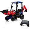 IDEALHOUSE Escavatore per bambini JCB 2 in 1, escavatore e pala, 2-4 km/h | Licenza ufficiale, braccio escavatore + pala, 12 V, 7 Ah, fino a 2 ore di autonomia, 380 giri/min, cintura di sicurezza