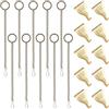 UFURMATE Kit per appendere quadri, 10 ganci con 10 catenelle, sistema per appendere immagini da parete, mostre (bronzo + oro, 20 cm)