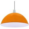 LEDSone Paralumi da soffitto in stile retrò, stile industriale, 40 cm, colore nero, interno bianco, rustico, in metallo, facile da montare, paralume vintage per sostituzione (Arancione)