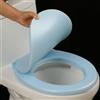 YOUGANG Tavoletta copri WC in EVA con chiusura ammortizzata, colore blu/bianco, con raccordi ovale a forma di V/D, dimensioni standard, copertura per sedile WC in schiuma (a forma di D, blu)