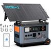 TerraVolt 3600W 3600Wh Generatore Solare con Pannello 2x200W, PowerMax 3600SE | 7200w Picco, Ricarica 80% in 1h, Batteria LiFePO4, 14 Porte, Centrale Elettrica Portatile per Casa, Campeggio, Camper