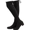Hitmars Stivali Alti sopra Ginocchio Stivali Overknee Donna Lunghi Invernali Elastico Tacco Knee High Boots Alto Equitazione 3.5 Cm Nero 35-43