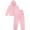 ThePyjamaFactory Pigiama da bambina in pile jacquard a righe rosa