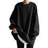 Meaunzyl Felpa Donna Oversize Senza Cappuccio Sweatshirt Pullover Girocollo Donna Manica Lunga Felpa Donna Maglia Modello Baggy Soft Abbigliamento Teens Maglione Vintage Casual Top