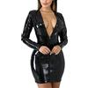 Cocila Lingerie da Donna Costumi Sexy Black Leather Bondage Backless Teddy Sexy Lady Body in Lattice Maglietta Scollo A V Lingerie Hot Hard Costume Intero Donna Cotone Intimo Hot Hard Mutande