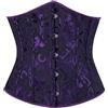Generisch Corsetto da donna con busto intero, top pancia, spalle scoperte, sexy, floreale, retrò, lingerie gotica, top medievale, vintage, Halloween, costume steampunk
