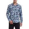 HISDERN Camicia da Uomo in Seta con Paisley Jacquard Camicia Raso Uomo Manica Lunga con Bottoni e Colletto per Matrimoni Party Regular Fit