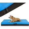 COOL PET Materasso ortopedico per cani, 100 × 67 × 10 cm, in schiuma VISCO (memory foam), resistente rivestimento Oxford 600D con rivestimento in PVC idrorepellente, prodotto nell'UE, blu fluo