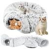 Brysalis Tunnel per Gatti, Giochi per Gatti in Casa, Gioco per Gatto,Tunnel | con Letto, Letto Circolare 2 in 1, Cuccia a Ciambella, per Gattini