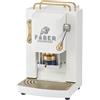 FABER COFFEE MACHINES | Deluxe 3.0 | Macchina Caffè ESE 44mm con Elettrovalvola, Portacialda Estraibile, Tanica Vetro 1L e Pressacialde in ottone regolabile (White, OTTONE)