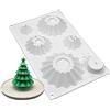 XiaoShenLu Stampi per torte in mousse francese in silicone, stampo per candele di sapone al cioccolato fai da te 3D, albero di Natale combinato