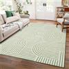 LuxFocus Tappeto per Soggiorno 160x230 cm, Tappeto a pelo corto dal design geometrico moderno, lavabile e antiscivolo, design minimalista a linee per camera da letto e cameretta dei bambini, verde