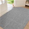 BEISIFLOOR Zerbino per Ingresso 90 x 150 cm, Ultra Sottile Zerbino Interno ed Esterno Assorbente, Lavabile in Lavatrice Tappeto Ingresso Interno Antiscivolo, Tappetino Entrata, Grigio Bianco