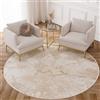 TAPISO Crystal Tappeto Rotondo Pelo Corto Brown Beige 200 x 200 cm
