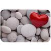 A.Monamour Tappetino per Il Bagno Antiscivolo Assorbente Morbido Cuore Rosso Pietre Bianche Spa Massaggio Ciottoli Meditazione Zen Natura Arte Stampa Tappeto Tappetini Doccia Cucina Zerbino 40x60cm