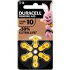 Duracell Easy Tab Batterie Apparecchi Acustici Tipo 10 Giallo 6 Pezzi