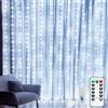 Buudala Luci Per Tende Natalizie 3m X 3m, 300 LED, Con 8 Modalità Telecomando, Timer, Luminosità Regolabile, Adatta Per Camera Da Letto, Giardino, Matrimoni, Luce Magica Per Tenda (Bianco Freddo)