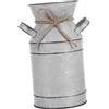 iplusmile Vaso di Metallo Vintage Argento 19,8x13,1x10,5cm per Fiori | Finitura Zincata in Ferro, Stile Rustico Francese, Decorazione Centrotavola per Nozze e Casa di Campagna