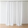 LinenMe Tenda a Pannello in Lino con Occhielli 100% Lino - Tende per Soggiorno Camera da Letto - 245x140 cm - 1 Pannello - Terra Bianco