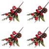 Qrelia Christmas 4 Mazzolini Pick Natalizi Innevati | Pigna, Fungo, Bacche