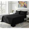 Cieffepi Home Collections FAVOLA Completo Lenzuola personalizzabile per letto singolo e matrimoniale (Nero, Singolo)