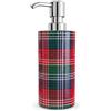 RQYIXI Dispenser di sapone vintage in ceramica rossa con motivo scozzese | Piatto per le mani, per bagno, cucina, piano di lavoro, ricaricabile, regalo di Natale, decorazione stagionale