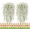 higyee Fiori Artificiali Da Appendere - Piante Artificiali Da Appendere All'esterno | Fiori Rampicanti Finti Da Appendere Decorazioni Da Giardino | Piante Finte Da Esterno, Decorazioni Primaverili (Bianco)