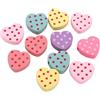 Perlin Perle di legno da infilare, 20 pezzi, motivo: e colorate, per braccialetti fai da te, gioielli, collane, colore misto (cuore con punk 22 mm)