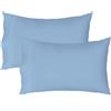 Lirex 2 Federe 50 x 80 cm, 100% Cotone Raso, Traspirante, Rinfrescante, Morbido per un Sonno di Qualità,Certificate Oeko-Tex, Federe con Chiusura A Busta, Blu Grigio