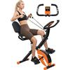 LTPRTZ Cyclette pieghevole - Bicicletta da indoor - Allenamento a casa - 5 posizioni di allenamento - 109H x 43W x 97Dcm - Arancione