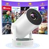 LTPRTZ Mini proiettore - Proiettore portatile - Crea il tuo cinema domestico - Android 11 integrato - Dimensioni schermo da 30 a 150 pollici - Nero