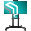 LTPRTZ Supporto TV mobile - Base TV con ruote - Ideale per presentazioni - Regolabile in altezza - Per schermi da 32-75 pollici - Colore: nero