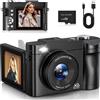 LTPRTZ Fotocamera digitale - Fotocamera compatta - Ideale per vlog e fotografia - Schermo orientabile a 180° - 4K, 50MP - Colore: nero