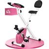 LTPRTZ Bicicletta fitness, cyclette - Attrezzo per allenamento indoor - Ideale per allenarsi a casa - Design pieghevole - 8 livelli di resistenza - Rosa