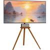 LTPRTZ Support TV - Treppiede universale - Arredamento soggiorno - Regolabile in altezza - Adatto per schermi da 45-65 pollici - Colore legno
