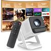 LTPRTZ Proiettore portatile - Mini proiettore - Crea il tuo cinema domestico - Wi-Fi 6, Bluetooth 5.4 - Risoluzione HD 720p - Bianco