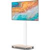 LTPRTZ Supporto TV mobile - Carrello TV - Posizionamento flessibile - Base in legno e girevole - Per schermi da 32-70 pollici - Bianco