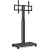 LTPRTZ Supporto TV mobile - Sollevatore TV su ruote - Risparmio di spazio - Rotazione e regolazione in altezza - Per schermi da 32-70 pollici - Legno nero