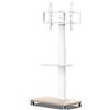 LTPRTZ Supporto mobile per TV - Base a pavimento con ruote - Uso universale - Rotazione e regolazione dell'altezza - Per schermi da 32-70 pollici - Bianco