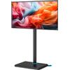 LTPRTZ Support TV standard - Support a pavimento per monitor - Per guardare la TV - Regolabile in altezza - Per schermi da 32-55 pollici - Colore: nero