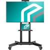 LTPRTZ Supporto TV mobile - Base TV con ruote - Ideale per presentazioni - Regolabile in altezza - Per schermi da 32-75 pollici - Colore: nero