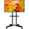 LTPRTZ Supporto TV mobile - Carrello portatile - Schermo flessibile - Include cassetto - Per schermi da 32-85 pollici - Colore: nero