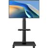 LTPRTZ Support TV da pavimento - Supporto mobile per TV - Visione flessibile - Inclinazione regolabile di 80 gradi - Adatto per schermi da 27 a 65 pollici - Colore: nero