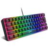 LTPRTZ Tastiera compatta - Mini per gaming - Organizzazione scrivania - 11 effetti RGB - 61 tasti - Nera
